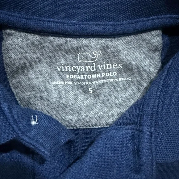 đź–¤Vineyard Vines Classic Blue Kids Polo - Picture 3 of 4